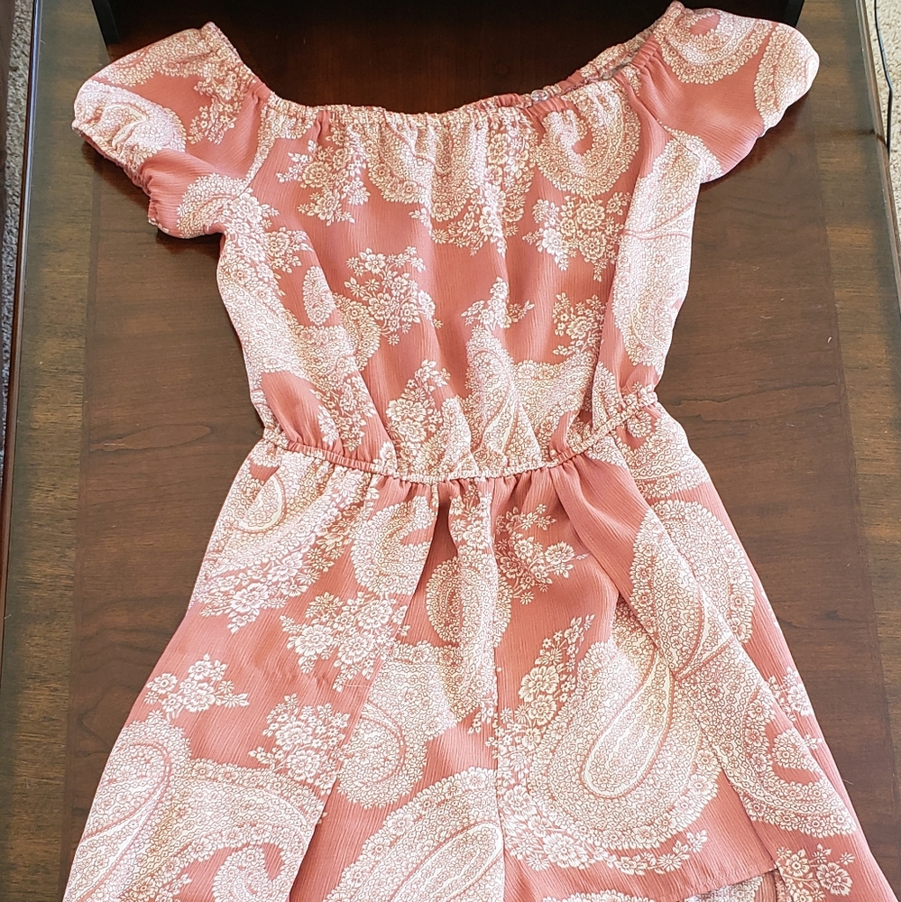 Dark Apricot Skirted Romper